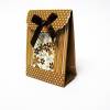 Geschenktasche aus Pappe mit Klettverschluss, Braun mit Blumen Muster Schmuckverpackung, Geschenkverpackung Bild 2