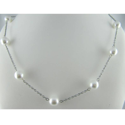 Gliederkette Perlen Weiß (490)