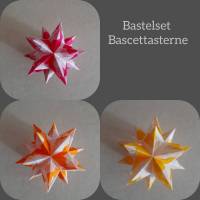 Bastelset Bascetta 9 Sterne klein, orange-pink-gelb/transparent,Origami Bild 1