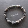 Kinderarmband Edelstein Jaspis Perlen grau marmoriert Kinder Jungen Armband Edelsteinarmband Bild 1