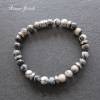 Kinderarmband Edelstein Jaspis Perlen grau marmoriert Kinder Jungen Armband Edelsteinarmband Bild 3