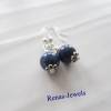 Edelstein Ohrhänger Lapislazuli blau silberfarben Perlen Ohrringe mit Ohrhaken aus Silber 925er Handgefertigt Bild 3