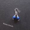 Edelstein Ohrhänger Lapislazuli blau silberfarben Perlen Ohrringe mit Ohrhaken aus Silber 925er Handgefertigt Bild 5