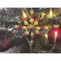 Weihnachtssterne - Adventssterne - Sternanhänger als Schmuck, auch für den Weihnachtsbaum, Gross, Rott-Weiss/ Special Bild 1