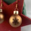 3cm, bronze braune, matte Weihnachtskugel-Ohrringe Schneeflocke * Weihnachtsohrringe * Weihnachtskugelohrringe * Christb Bild 3