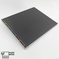 Japanbindung, 100 g/m² Recycling-Papier, regenbogen schwarz, 25 x 30 cm, handgefertigt Bild 1