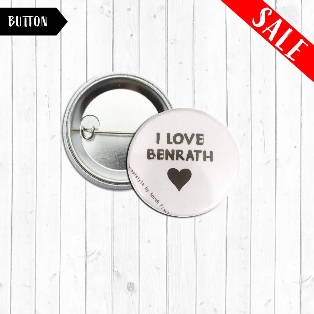 I LOVE BENRATH Button 38mm - Restbestand -  Bild 1