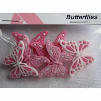 Dress it up Knöpfe  Schmetterlinge   (1 Pck.)  Breast Cancer Awareness Butterflies Bild 1