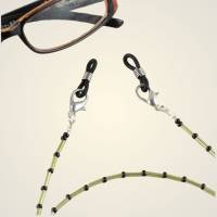 Brillenkette - Stripylime 5 in 1 Maskenkette  gelbgrün-schwarz Perlenband für Mundmasken Haltekette für Behelfsmasken Bild 2