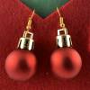 2 cm, rote, matte Weihnachtskugel-Ohrringe "X-Mas" aus Kunststoff * Weihnachtsohrringe * Weihnachtskugelohrringe Bild 3