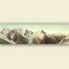 Leinwand Bild Berge Panorama Format 169x46 cm Fotogemälde Wandbild pastellfarben Vintage Bilder  Photochrom Bild 3