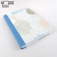 Notizbuch, grau-blau, Blumen Chrysanthemen, DIN A5, 150 Blatt, handgefertigt Bild 1