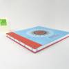 Japanbindung, Orangenpapier, rot-braun türkis, 100 g/m² Recycling-Papier, 21 x 22,5 cm, handgefertigt Bild 5