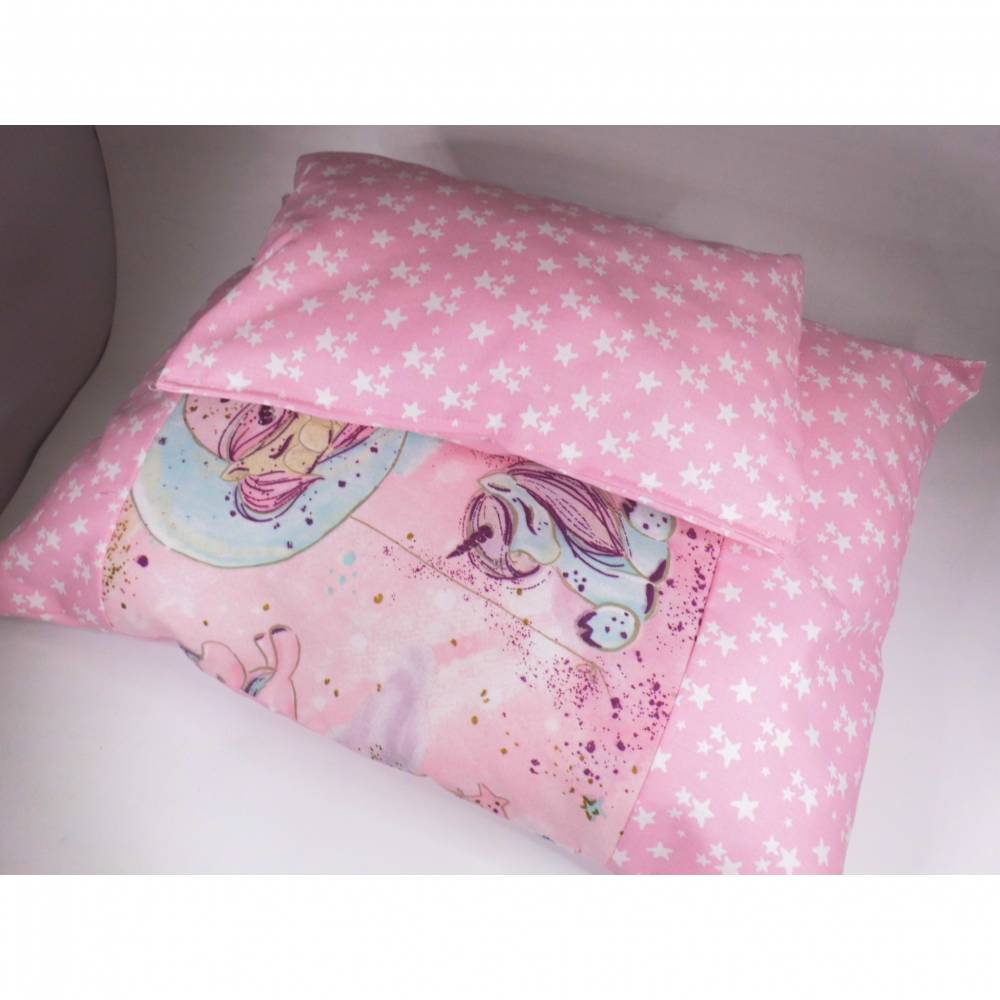 Puppenbettwäsche Rotkäppchen rosa Kissen und Decke für Puppenbett Bettzeug 