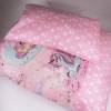 Puppenbettwäsche in rosa mit Einhorn und Sternen - Bettwäsche für  Puppenbett Bild 3
