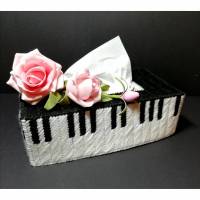 Taschentuchbox Piano mit Rose Bild 1