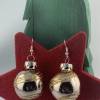 3cm, goldfarbe. glänzende Weihnachtskugel-Ohrringe mit Spirale * Weihnachtsohrringe * Weihnachtskugelohrringe * Christba Bild 2