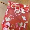 30 rote Organzasäckchen "golden Heart" 7x9 cm * Geschenksäckchen * Geschenkverpackung * Schmuckverpackung Bild 2