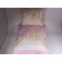 Puppenbettwäsche in rosa mit Märchenprinzessin - Bettwäsche für  Puppenbett Bild 1