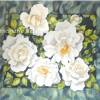 *Weiße Königin der Rosen* Aquarellbild handgemalt in ocker gelb und verschiedenen Blau- und Grüntönen 50 x 70 cm Bild 5