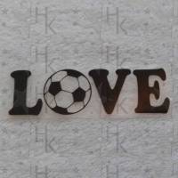 Bügelbild - Logo "Love" (Liebe) & Fussball - viele mögliche Farben Bild 1