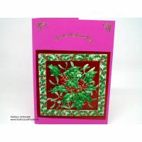 3-D-Weihnachtskarte mit #Stechpalme und #Mistelzweige Bild 1