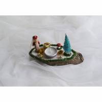 Baumscheibe mit Nußknackerfigur und Teelicht (Nr. 1) Bild 1
