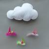 Baby-Mobile Wolke mit Wichtel-Zwergen auf Feder, Geschenk Geburt, Taufe Bild 10