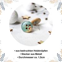 Holzohrstecker Schneemann • Ohrringe | Ohrschmuck | Weihnachten Bild 2