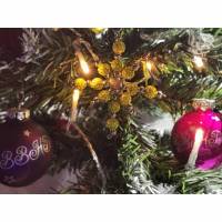Weihnachtssterne - Adventssterne - Sternanhänger als Schmuck, auch für den Weihnachtsbaum, Klein, Gelb Bild 1