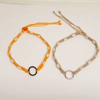 EM-Keramikhalsband mit Ring für die Hundemarke, Klickverschluss, Kordelstopper, Hundemarkenband Bild 3