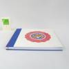 Japanbindung, Orangenpapier, rot blau weiß, 100 g/m² Recycling-Papier, 21 x 22,5 cm, handgefertigt Bild 4