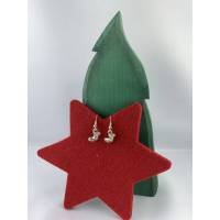 silberfarbene Nikolausstiefel-Ohrringe * Weihnachtsohrringe * Adventskalenderfüllung * Hängeohrringe Bild 1