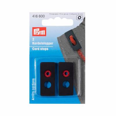 Kordelstopper Prym 416600 schwarz 2-Loch rechteckig Metall