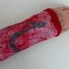 edle Armstulpen rot aus Wolle und Seide, Pulswärmer für den für das ganze Jahr, Nunofilz Stulpen,  Frauen Accessoires Bild 4
