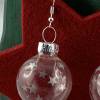 3cm klare Weihnachtskugel-Ohrringe mit silberfarbenen Sternen * Weihnachtsohrringe * Weihnachtskugelohrringe* Christbaum Bild 4