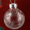 3cm klare Weihnachtskugel-Ohrringe mit silberfarbenen Sternen * Weihnachtsohrringe * Weihnachtskugelohrringe* Christbaum Bild 6