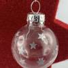 3cm klare Weihnachtskugel-Ohrringe mit silberfarbenen Sternen * Weihnachtsohrringe * Weihnachtskugelohrringe* Christbaum Bild 7