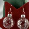3cm klare Weihnachtskugel-Ohrringe mit silberfarbenen Punkten * Weihnachtsohrringe * Weihnachtskugelohrringe* Christbaum Bild 2