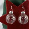 3cm klare Weihnachtskugel-Ohrringe mit silberfarbenen Punkten * Weihnachtsohrringe * Weihnachtskugelohrringe* Christbaum Bild 5