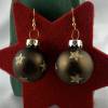 3cm moosgrüne, matte Weihnachtskugel-Ohrringe * goldf. Sterne * Weihnachtsohrringe * Weihnachtskugelohrringe* Christbaum Bild 2
