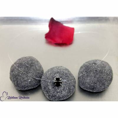 schwebender Stein - transparente Kette in schwarz - fliegender Stein - der Klassiker in schwarz - Nylonkette