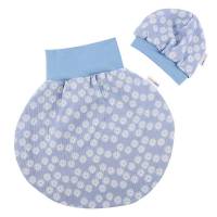 Baby Frühchen Mädchen Jungen Strampelsack Pucksack Schlafsack + Mütze Set Geschenk Geburt Musselin Bild 1