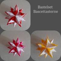 Bastelset Bascetta 9 Sterne klein, rot-pink-gelb/transparent,Origami Bild 1