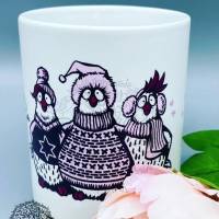 Kaffee-Tasse/Büro-Tasse  "Winter Chicks" Design Thorsten Berger Illustration; Tasse mit Hühnern Bild 1