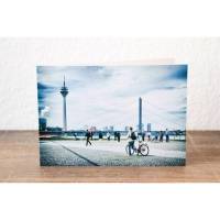 Foto Grußkarte Düsseldorf Rheinufer Fernsehturm - Klappkarte mit Umschlag - Format C6 Bild 2