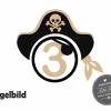 Bügelbild Pirat Hut mit Name und Zahl zum Geburtstag Bild 2