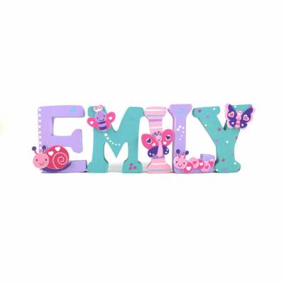 Holzbuchstaben, Türbuchstaben, Kinderzimmertür - Käfer, Schmetterlinge, Marienkäfer