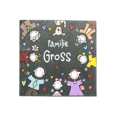 exklusives Türschild aus Schiefer, individuelles Schieferschild für Familien mit Name personalisiert, tolles Geschenk