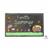 personalisiertes Türschild Familie aus Schiefer, Namensschild, Schieferschild, Haustürschild, Familientürschild Bild 1